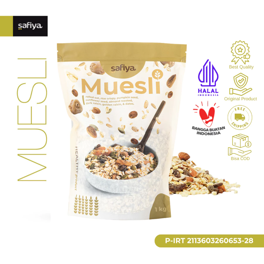 Safiya Muesli Fruit & Seed 1 Kg Sereal Sehat Original